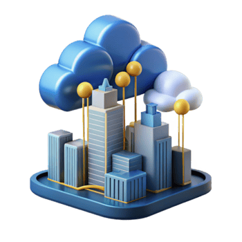 Illustration Cityscape Under Cloud Computing Network png