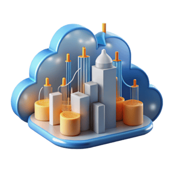 Cloud City 3D Illustration Abstract Cityscape on a Cloud png