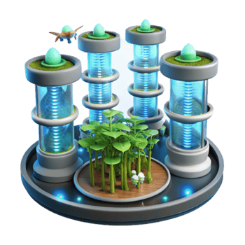 Futuristic 3D Render of a Vertical Farm Advanced Agriculture Technology and Sustainable Growth png