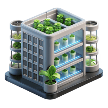 Urban Farming Building 3D Illustration Sustainable Vertical Agriculture png