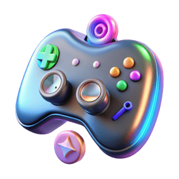 Vibrant Render of a Gaming Controller png