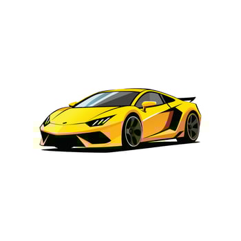 High-Speed Racer Sports Car Illustration Design on White Background vector
