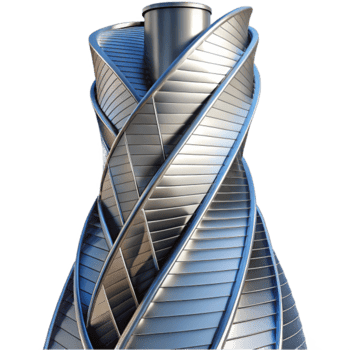 3D Render Metallic Spiral Structure Abstract Background Image png