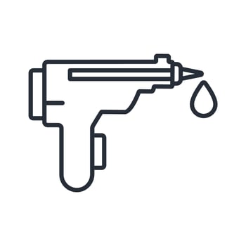 glue gun icon. .Editable stroke.linear style sign for use web design,logo.Symbol illustration. vector