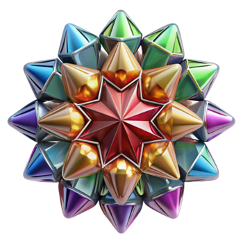Rainbow Geometric Starburst Illustration png