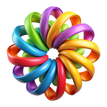 Vibrant Rainbow Rings Abstract Background Illustration png