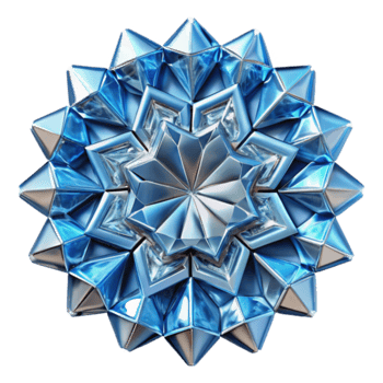 Render Blue Crystal Geometric Mandala Abstract Background Image png