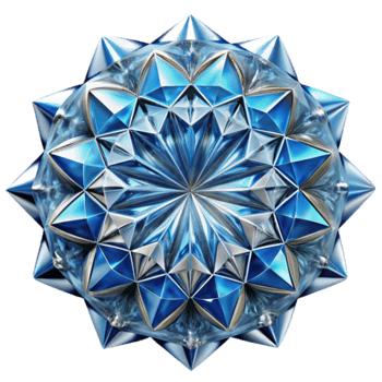 Blue Gemstone 3D Render Abstract Background Sparkling Facets and Geometric Design png