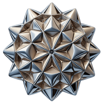 Metallic Geometric 3D Abstract Background with Triangular Facets and Spiked Edges png