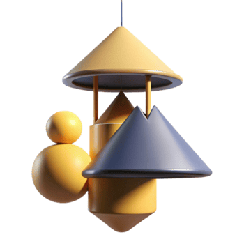 Abstract 3D Render of Geometric Shapes Mobile png