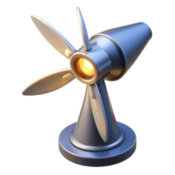 3D Render of a Futuristic Propeller Lamp png