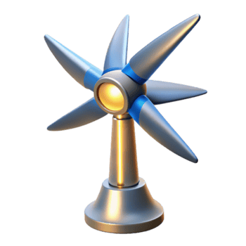 3D Render of a Futuristic Wind Turbine Model png