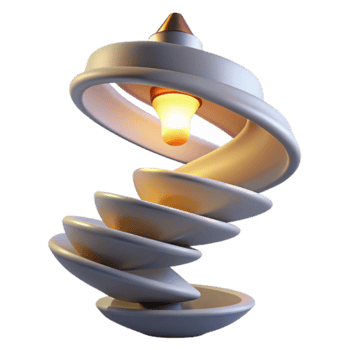 Abstract 3D Spiral Light Sculpture Illustration png