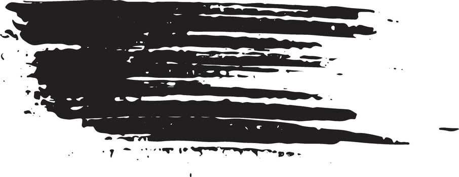 black stroke made with a brush of coarse black lines that are interrupted, for a variety of design vector