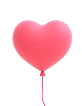 Pink Heart Balloon Isolated on White Background png