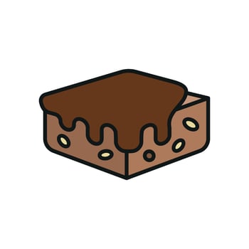 Brownies Icon showcases a sleek and elegant aesthetic, ideal for marketing premium or gourmet brownies. vector