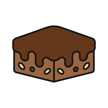 Brownies Icon provides a rustic and charming style, perfect for representing artisanal baked goods and comfort food. vector