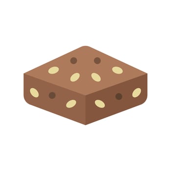 Brownies Icon presents a minimalist and modern look, perfect for gourmet dessert shops or upscale cafes. vector