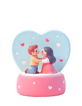Romantic Couple Figurine Music Box Valentine Gift png