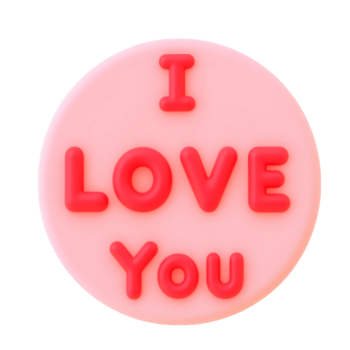 Cute I Love You Message Pink Circle Design png