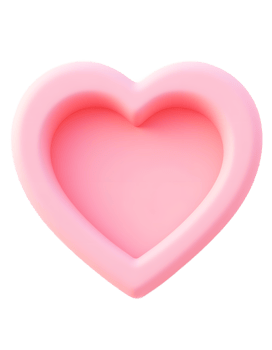 Pink Heart Shape 3D Render for Valentines Day png