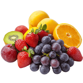 Colorful Fresh Fruit Arrangement for Healthy Eating and Snacks png