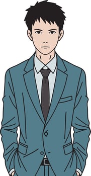 Business man standing portrait illustration vector
