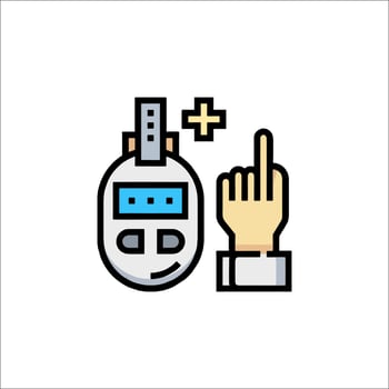 A hand pointing to a device with a finger on it vector