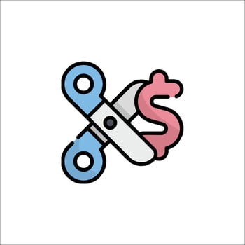 A pair of scissors with a dollar sign on it vector