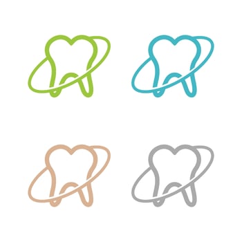 Set Tooth Dental Care Ring Logo Template Illustration Design. EPS 10. vector