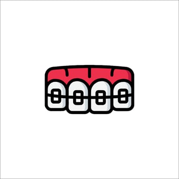 A tooth with braces on it vector