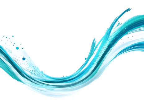 Abstract Flowing Turquoise and Teal Waves Painting png