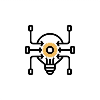 A light bulb with a spider on it vector