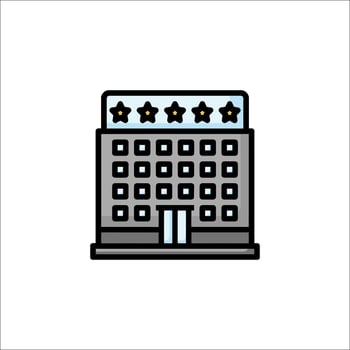 A hotel building with five stars on it vector