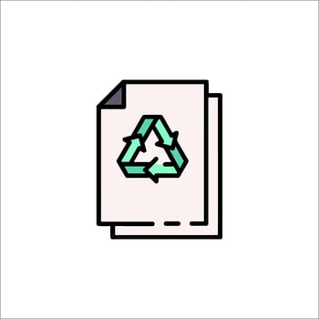 A recycling symbol on a paper document vector