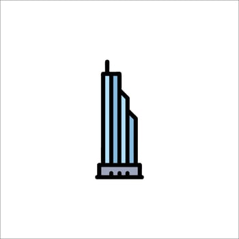 A building icon in a flat style vector