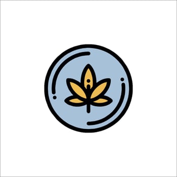 A marijuana leaf icon in a circle vector