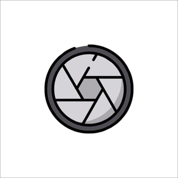 A camera lens icon on a white background vector
