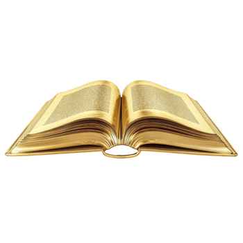 A Golden Open Book Lies Awaitng Readers png