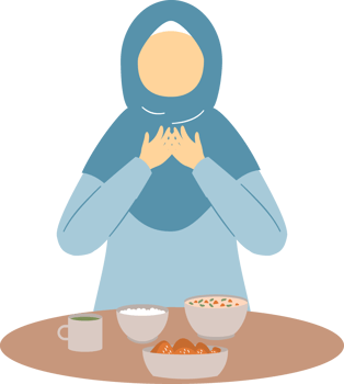 Muslim woman prepare iftar ramadan png