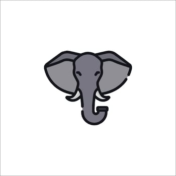 An elephant head icon on a white background vector