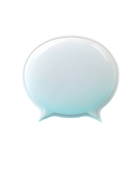 Glossy Light Blue Speech Bubble 3D Render png