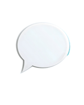 Simple White Speech Bubble with Teal Border png