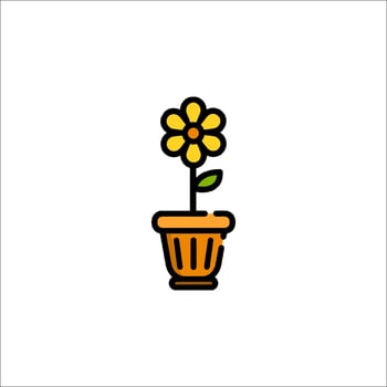 Flower pot icon illustration vector