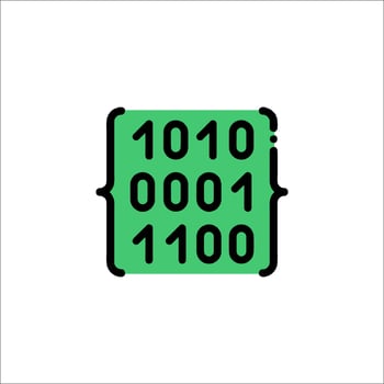 Binary code icon illustration vector