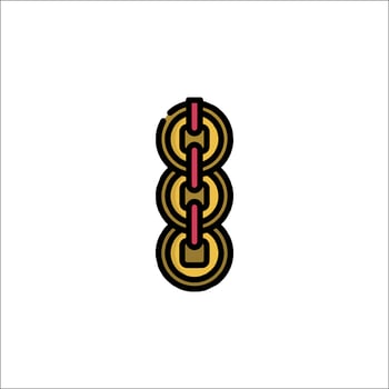 A logo for a chain with a gold and red design vector