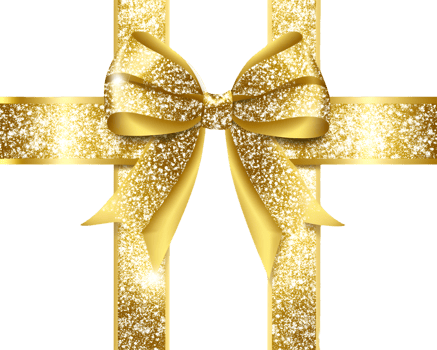 Sparkling Golden Gift Ribbon and Bow png
