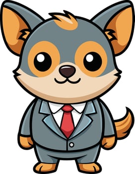 Business Pup chihuahua in a business suit vector