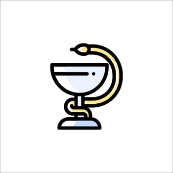 A snake in a glass icon vector