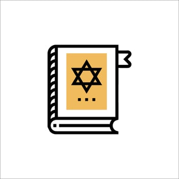 Jewish book icon vector